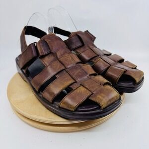 Mephisto Sam Sandals Men's 43 US 9 Brown Leather Fisherman Comfort Shoes